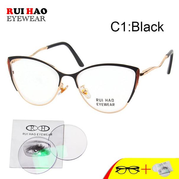 Νέες Αφίξεις Γυαλιά Οράσεως Spring Temple με Εξατομικευμένη Συνταγή Γυαλιά Οράσεως Cat Eye με Πλαίσιο και Φακούς Ρητίνης Rui Hao_voghion.com