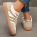 Cross-Border Women's Plus Size German Training Sneakers 2025 New European And American Retro Color Block Flat Single_voghion.com