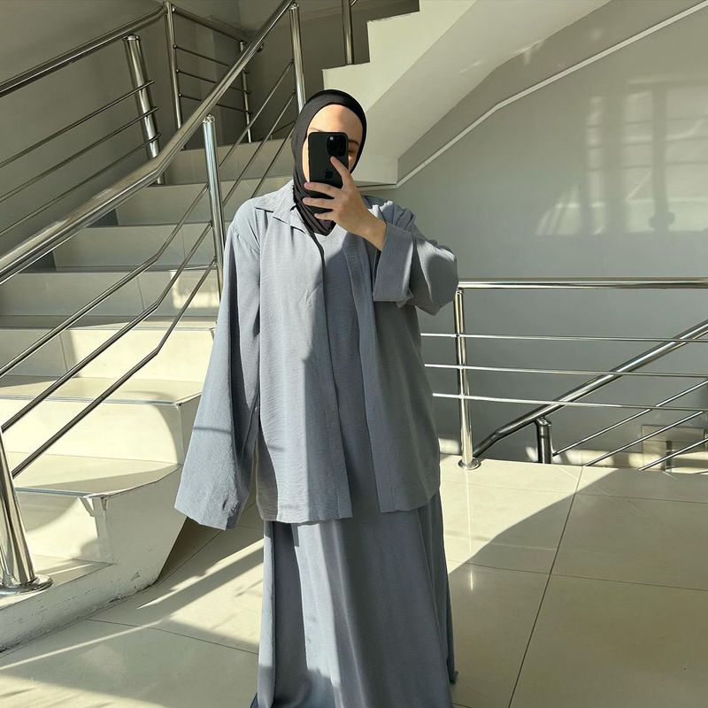 Ropa de mujer Oriente Medio árabe Dubai nueva moda vestido largo suelto camisa de manga larga traje_voghion.com