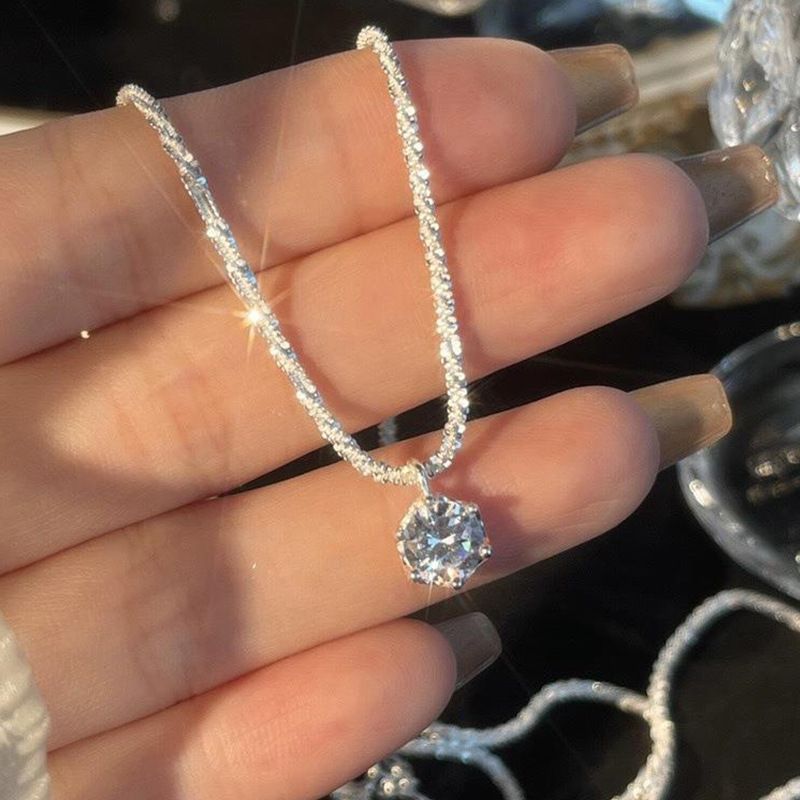 Collana mini pendente con cielo stellato in diamanti bianchi retrò francese, collana femminile ins nicchia scintillante_voghion.com