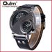 OULM ouradium 9591 cadre noir placage IP grand cadran en métal bracelet en polyuréthane mouvement à quartz montre à double affichage_voghion.com