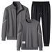 Casual Sports Suit For Men, Spring And Autumn Cardigan Jacket With Stand Collar, Long Sleeve Youth Plus Size Sweatshirt,_voghion.com