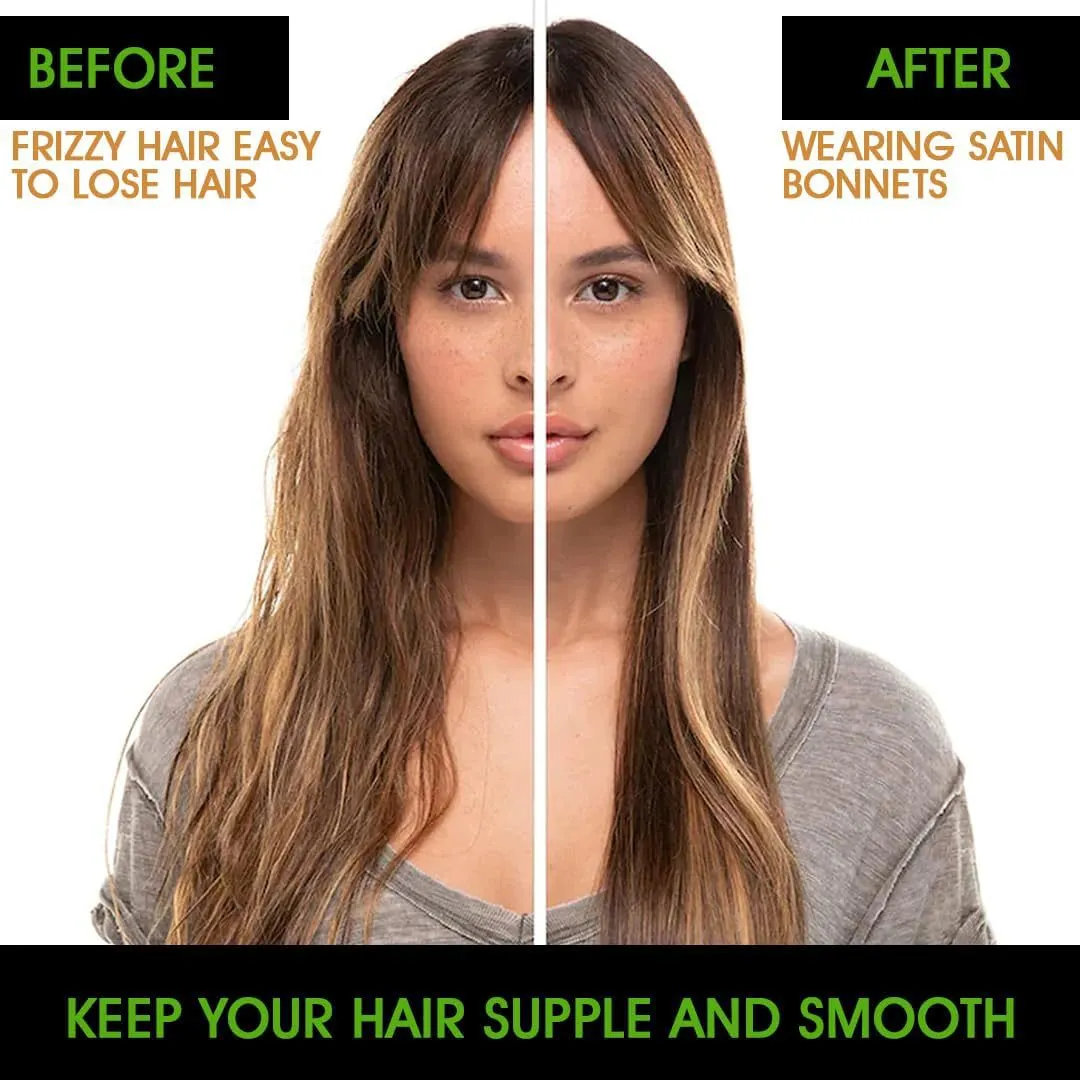 Wysoka elastyczna satynowa czepek nocny, czepek do makijażu, pielęgnacji włosów, czepek prysznicowy, czepek poporodowy, szeroki rondo, chusta na głowę damska_voghion.com