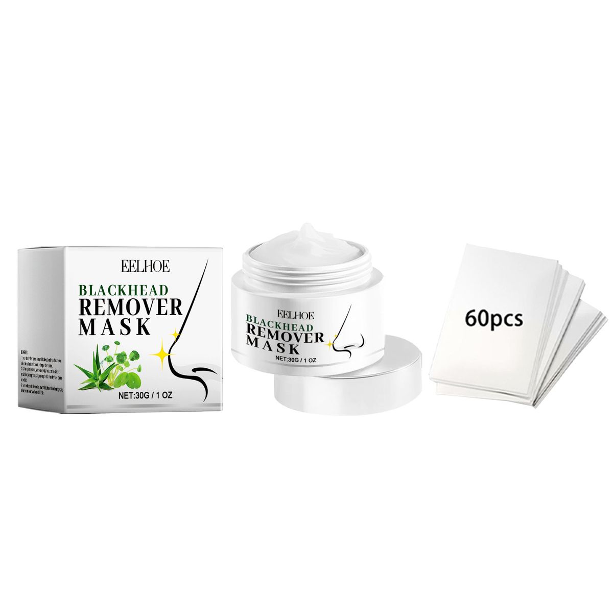 EELHOE Nose and Oil Control Application Type Mild Blackhead Removing Cleansing Pore Moisturizing Mud Mask_voghion.com