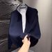 Men's Winter Zip-Up Cardigan Sweater – Thick Knit Lapel Jacket, Warm Fleece Lined, Casual Commuter Style (Navy Blue/Apricot, M-3XL)_voghion.com