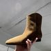 Cowhide Version~Korean Version Suede Pointed Toe Slim For Women Winter Fleece Lined Chunky Heel Western Cowboy Martin_voghion.com