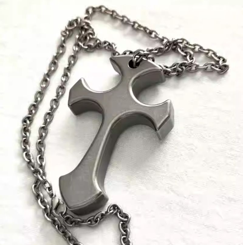 Concealed Self-Defense Cross Finger Tiger Necklace Trendy Choker Unique Heavy Craft Pendant Gift Sweatshirt Chain_voghion.com