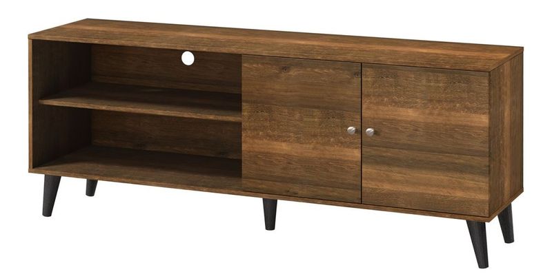Amidon TV Stand For TVs Up To 63', With 2 Storage Shelves&amp; 1 Cabinet, Modern Entertainment Centre For TV In Living Room In Brown_voghion.com