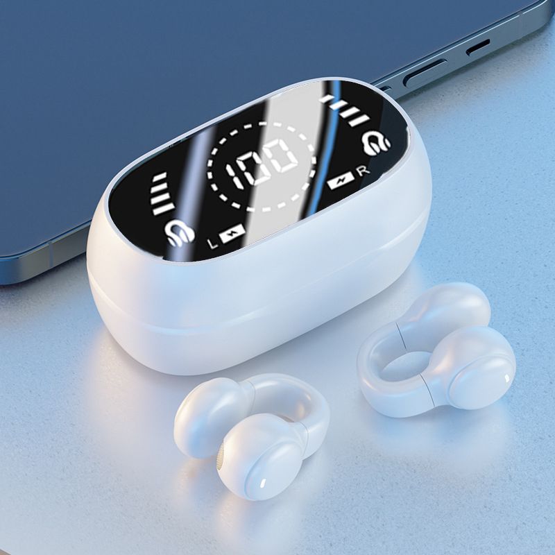 Wireless Headphones Bluetooth Headset With Mic Handsfree Noise Canceling Earphones Clip Ear Music Sports Gaming Earplug_voghion.com