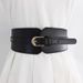 Wide Belt For Women With Pin Buckle Decoration, Elastic PU Band, Stretch Waist Cincher, Two Sizes Available_voghion.com