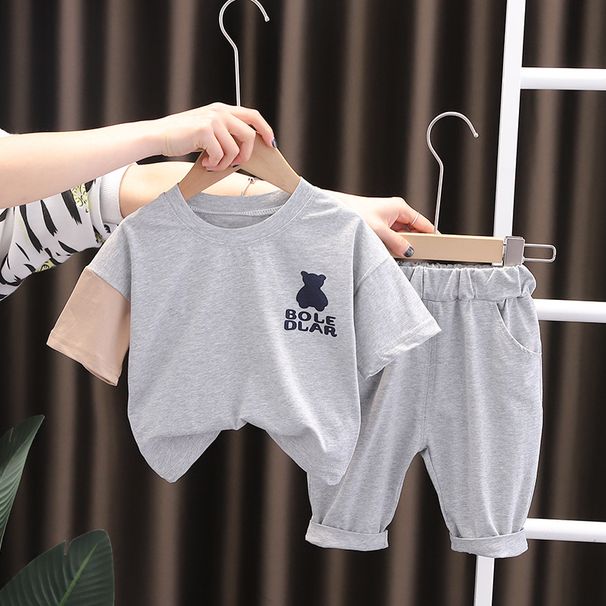 2024 Nuovi bei vestiti estivi per bambini a maniche corte Ragazzini Internet Vestiti rossi Set di due pezzi_voghion.com