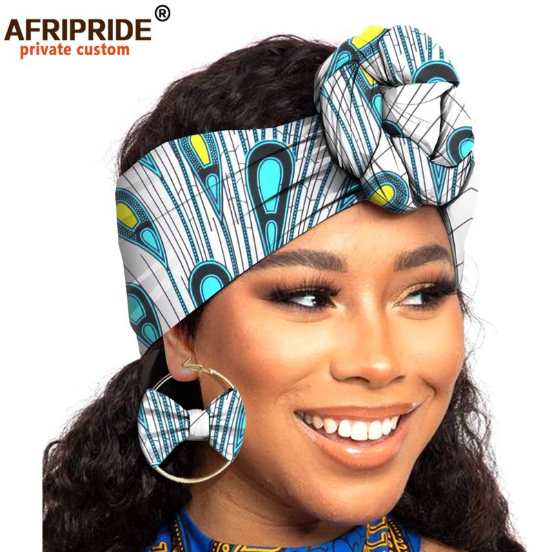 Factory direct sales African print batik turban exaggerated earrings_voghion.com