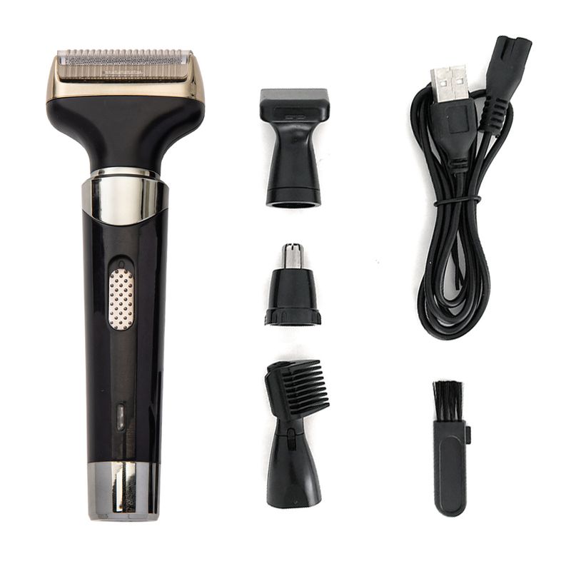 New Electric Men's Shaver USB Charging Black Multifunctional Cleaning Set_voghion.com