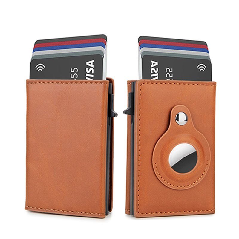 Sacs pour hommes RFID Multi-cartes Portefeuille pour hommes Portefeuille AirTag Porte-cartes magnétique en fibre de carbone Portefeuille pour hommes_voghion.com