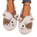 Voyage Voyage New Autumn Winter Three-Dimensional Black And White Towel Embroidered Cotton Shoes Cute Cat Unisex Warm Slippers_voghion.com