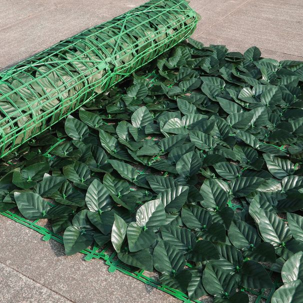Artificial Greenery Fence Panel - Realistic Leaf Privacy Screen For Balcony, Garden, And Patio Decor (1x3m, Multiple Styles)_voghion.com