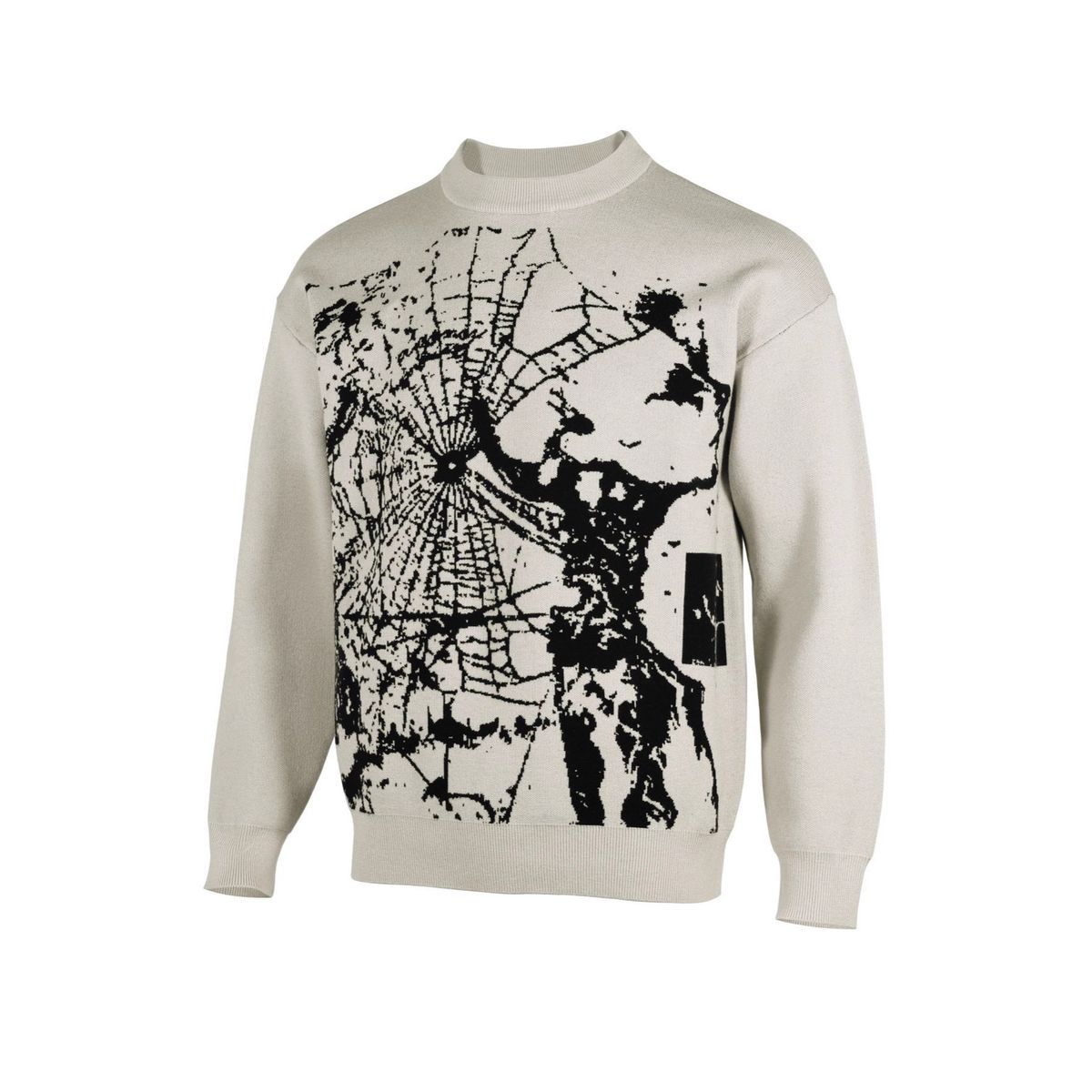 Strickpullover im Gothic-Stil – Oversized-Pullover mit überschnittenen Schultern (Dark Academia Strukturpullover)_voghion.com