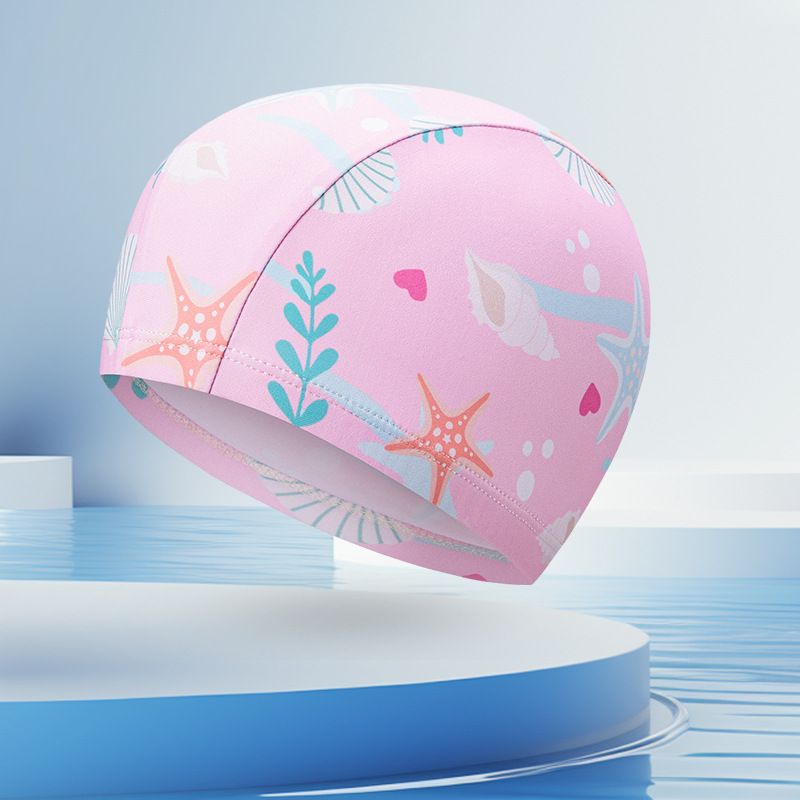 Ragazze, nuovo tessuto comodo e non aderente per capelli lunghi, cappello di protezione per le orecchie del bambino, cuffia da piscina_voghion.com