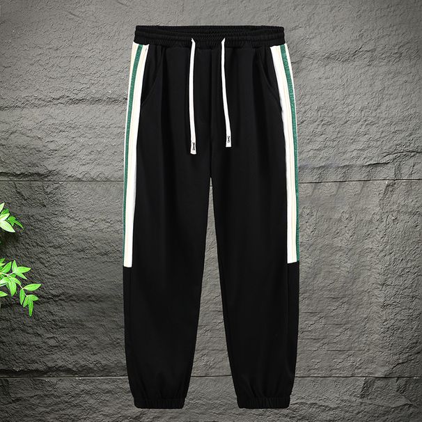 Lässiges Trainingsanzug-Set im trendigen Stil für Herren – Kapuzenpullover mit halbem Reißverschluss in Kontrastfarbe und schmal zulaufende Hose (5XL–11XL)_voghion.com