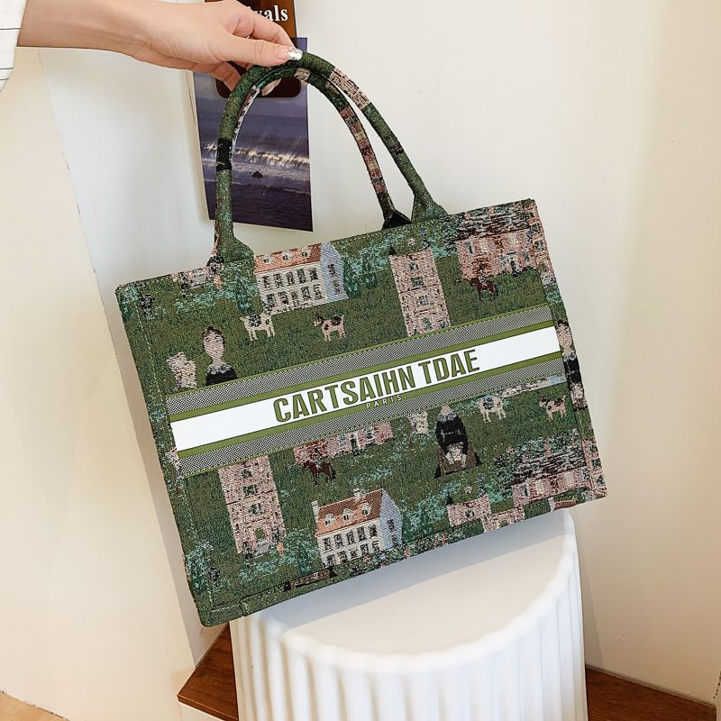 Canvas Bag Women's Large Capacity New Trendy All-match Handbag High-end fashion popular cross-border explosive style tote bag_voghion.com
