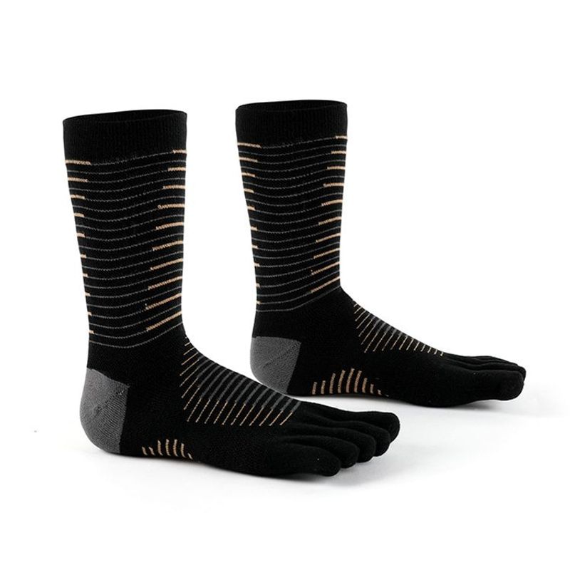 Meias de caminhada respiráveis antiderrapantes Coolmax para homens, para corrida e maratona, com cinco dedos, para áreas externas_voghion.com