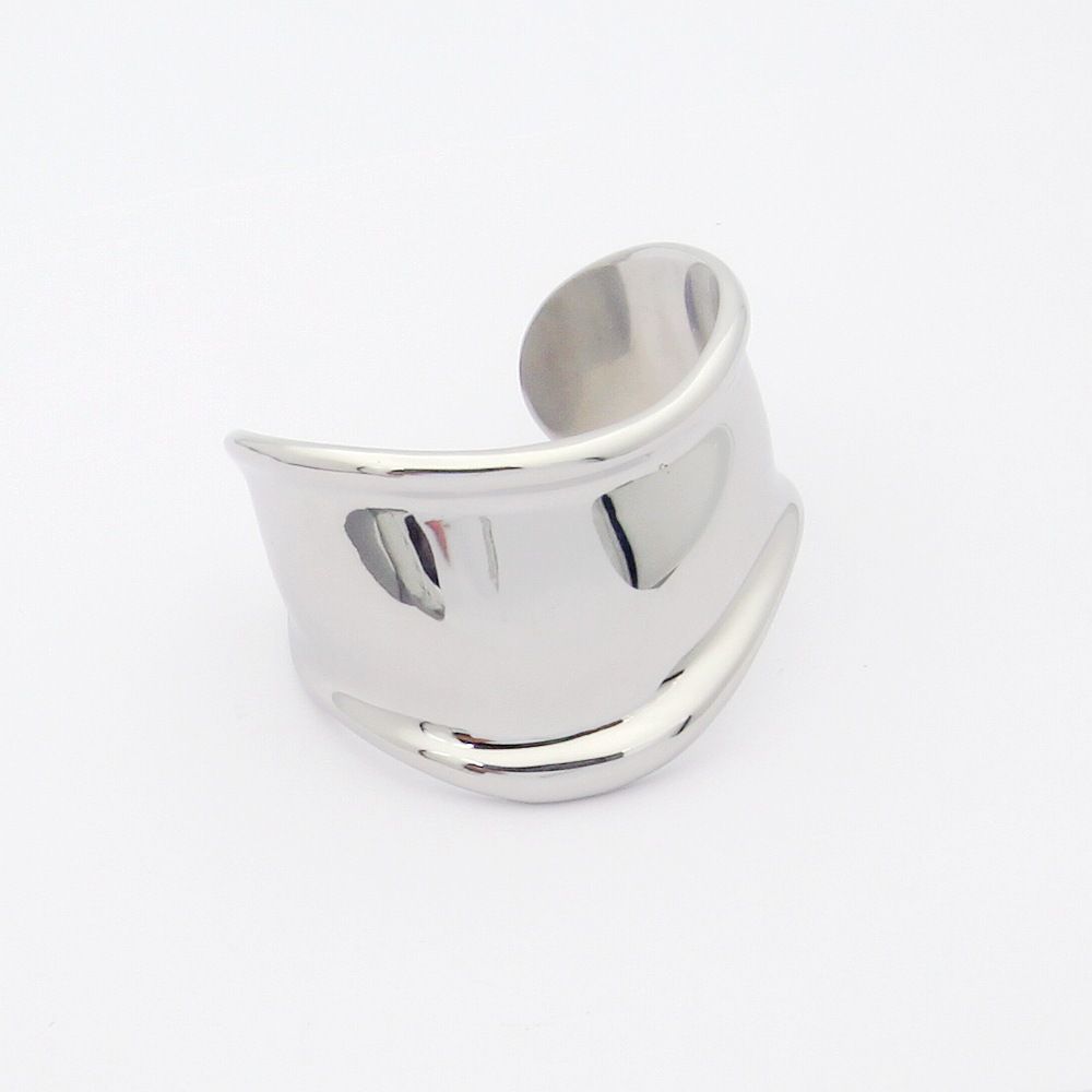 Jesienno-zimowa nowa bransoletka T Brand Letter Irregular Wide damska gładka otwarta_voghion.com