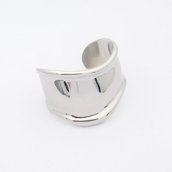 Jesienno-zimowa nowa bransoletka T Brand Letter Irregular Wide damska gładka otwarta_voghion.com