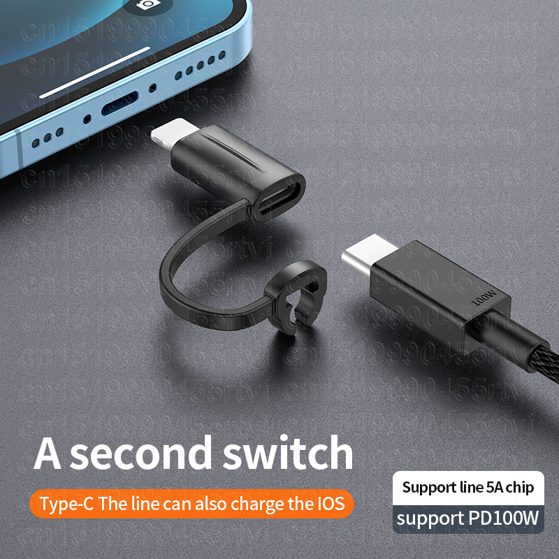 Lighting  Adapter PD27W Fast Charging 8-Pin Male To Type C Female Data Adapter For iPhone 14 13 Pro USB Type C_voghion.com