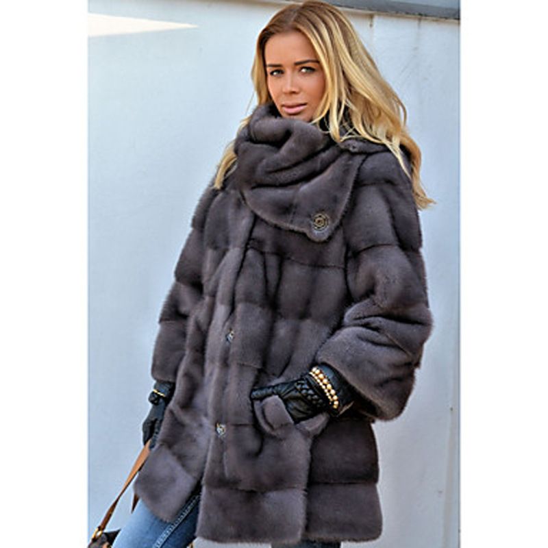 Cappotto grigio medio lungo corto da donna con stampa leopardata a maniche lunghe_voghion.com