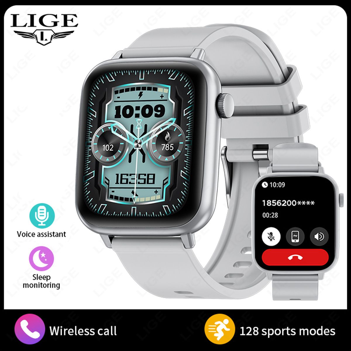 Montre connectée X12, nouveau produit transfrontalier, grand écran 1,83 pouces, moniteur de fréquence cardiaque et de pression artérielle, bracelet d'exercice pour la santé_voghion.com