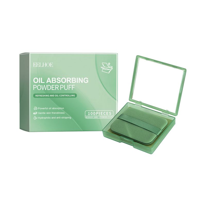 Praktisk olieabsorberende ansigtsserviet med puff-spejl, ansigtsolieabsorberende papir, opfriskende makeupprodukt_voghion.com