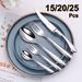 Gold Mirror Cutlery Set - 304 Stainless Steel Tableware_voghion.com