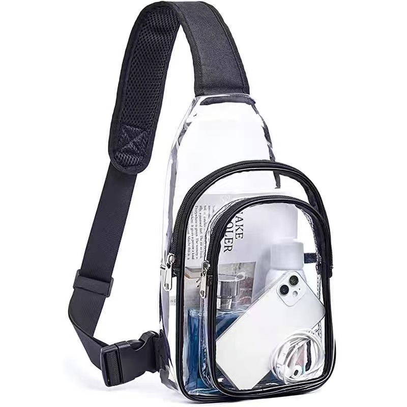 K-style Herren und Damen Neutral PVC Transparent Wasserdicht Brust Schulter Tablet PC Multifunktionale Sporttasche_voghion.com