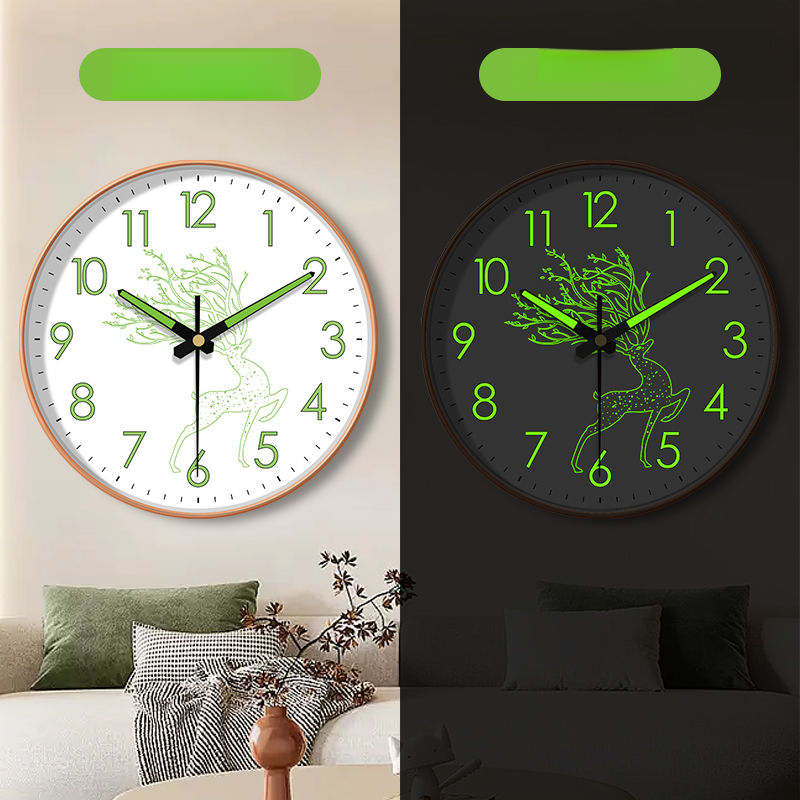 Orologio da parete luminoso personalizzato per soggiorno e camera da letto, orologio al quarzo, silenzioso, semplice, creativo e moderno_voghion.com
