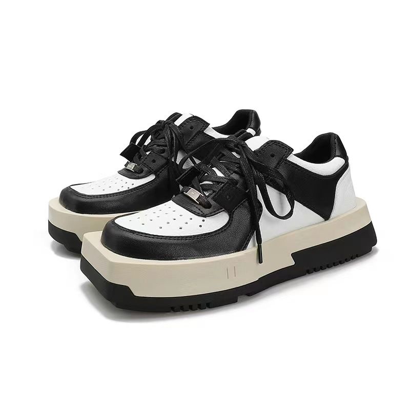 CHABLESKELTH retro thick-soled round head square head mandarin duck shoes women's versatile ins trendy sneakers 2024 new style 4_voghion.com