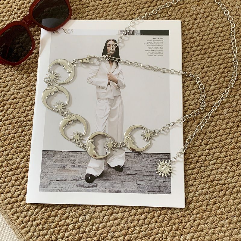 Retro Silver Metal Waist Chain Women's Belt With Skirt Waist Chain Waist Decoration_voghion.com