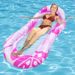 New Printed Inflatable Floating Row Foldable Backrest Swimming Ring Inflatable Floating Bed Water Lounge Chair Inflatable Net Floating Row_voghion.com
