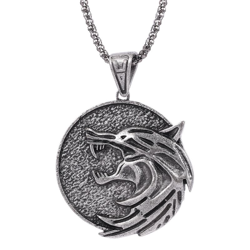 Collana con testa di lupo The Witcher 3, medaglia pendente, nuovi accessori_voghion.com