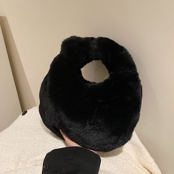 Women's Fashion Fluffy Handbag - Soft Shell Crossbody Bag With Zipper Closure Stylish Versatile For Daily Use Light Luxury Design Versatile Plush Bags_voghion.com