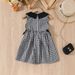 Girls Summer Plaid Princess Dress Female Baby Retro Small Pan Collar Dress Vest Skirt_voghion.com