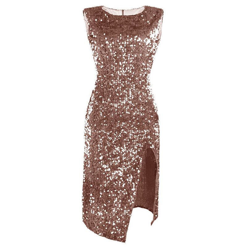 Frauen Kleidung beliebte nachtclub sexy frauen kleid kleid unregelmäßigen pailletten schlitz kleid_voghion.com