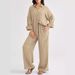Women's Clothing Fashion Suits Loose Casual Tops Wide Leg Pants Cotton And Linen Two Piece Suits For Women_voghion.com
