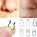 2/3/5 pezzi di anelli finti per il naso per donne e uomini, anello per setto nasale a forma di U in acciaio inossidabile 316L con clip sul naso, anello regolabile per piercing al naso_voghion.com