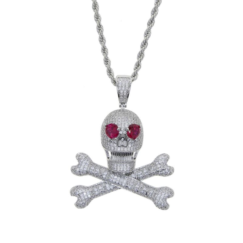 Collana con ciondolo a forma di teschio con personalità hip hop, da uomo_voghion.com