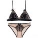 Vêtements pour femmes ensemble de soutien-gorge sexy feux d'artifice soutien-gorge en dentelle brodée coupe triangle français sans anneau en acier avec coton sous-vêtements fins_voghion.com