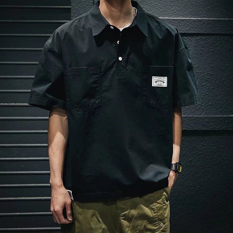 Zomer korte heren werkkleding trendy losse halve mouw 2025 nieuw T-shirt shirt_voghion.com