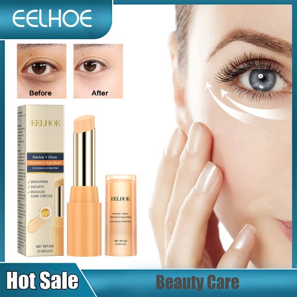 Vitamin C-Augencreme-Stick, feuchtigkeitsspendender Anti-Falten-Balsam, zur Entfernung von Tränensäcken, zur Reduzierung von Augenringen, zur Reduzierung feiner Linien und zur Bekämpfung von Schwellungen, Augencreme_voghion.com