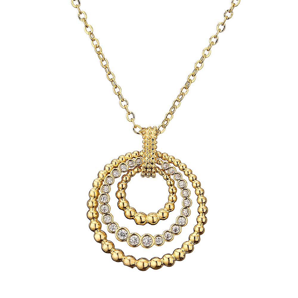 Set di gioielli da donna, personalità retrò, set di gioielli rotondi geometrici, temperamento squisito, gioielli con micro zirconi intarsiati, set di tre pezzi_voghion.com