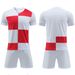 Maillot de football à manches courtes pour adulte rouge et blanc 2425 Krodi YA Home Bare Plate_voghion.com