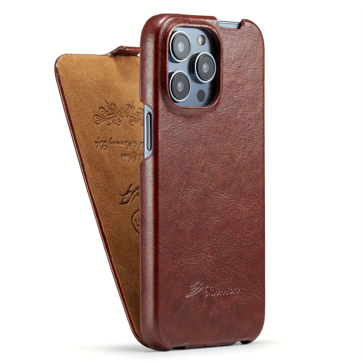 Frerre Shann Retro Leather Wallet Case for and Models - Classic Flip Cover with Reinforced Bumper Protection_voghion.com